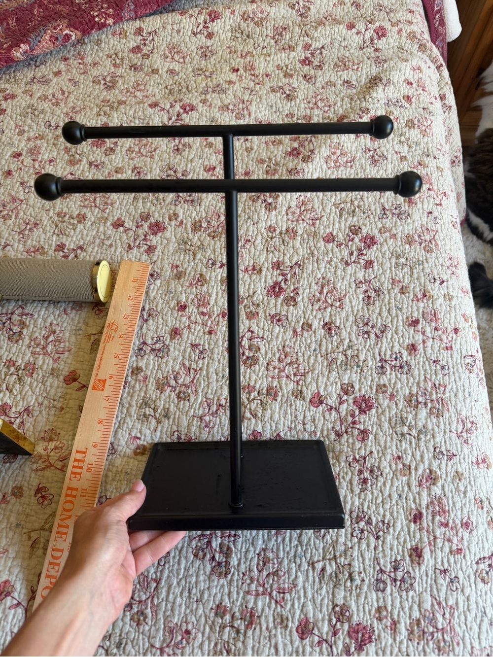 Target Jewelry Organizers - Black Metal T-Bar & Gold T-Bar with Gray Padded Roll - Picture 4 of 4